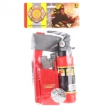 Firefighter set for kids with water extinguisher and accessories