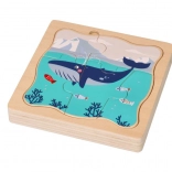 Træpuslespil i lag Arktiske dyr