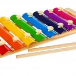 Wooden cymbal for children 3+ First musical instrument Rainbow gilding + sticks