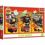 Puzzle 3x50 - Fireman Sam's Fire Station Team