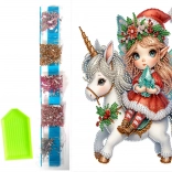 diamond painting on canvas Christmas elf 23 × 30 cm