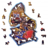Wooden Puzzle Cozy Gramophone – 250 Pieces, Eco-friendly