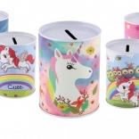 Metalen spaarpot met eenhoornmotief