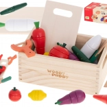 træmagnetisk grøntsager til skæring i kasse med tilbehør