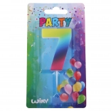 Partykaars cijfer 7 rainbow