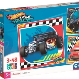 Puzzle 3×48 pieces HOT WHEELS – set of square puzzles CLEMENTONI