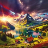 Puzzle at the Foot of the Alps 500 Pieces