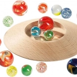 Goki glass marbles with cup