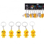 Smiley keychain, metal/plastic, 9 cm