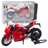 Metal sports motorcycle 1:12 with lights and sounds – red