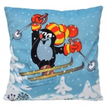Mole Pillow with Skier Motif 30x30 cm