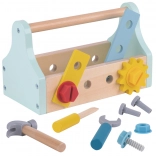 TOOKY TOY wooden toolbox with tools, 18 pieces