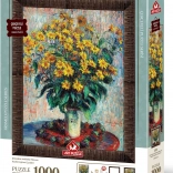 Puzzle with Floral Frame and Glue 3-in-1 Jerusalem Artichoke 1000 Pieces