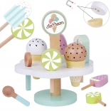 Wooden magnetic ice creams on a stand by Tooky Toy
