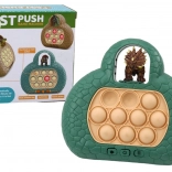 Pop it dinosaurus speelconsole met 4 spelmodi – groen