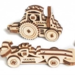 Ugears 3D wooden mechanical puzzle – set of 4 vehicle keychains