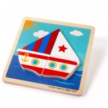 Insert Wooden Puzzle Sailboat
