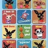 Naklejki BING z angielskimi napisami, brokatowe, wielokrotnego użytku