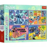 Puzzle 4×250 pieces Lilo & Stitch