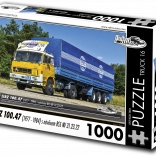 Puzzle Retro Cars – Truck Liaz 100.47 with BSS NV 31.23.22 Semi-Trailer (1977–1984) – 1000 Pieces