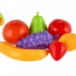 Plastic fruit voor kinderkeukentje in net (7 stuks)
