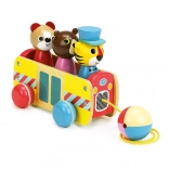 Pull-along Bus with Animals from Colorful Wood