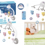 Mobile with projector and remote control in grey