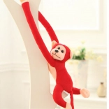 Plysbamse-abe med lyd rød 80 cm