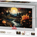 Puzzle Night Beauties 3 in 1 with Frame and Glue, 1000 Pieces