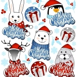 Christmas iron-ons animals on a small sheet