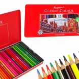 Set of 72 Artist Colored Pencils in Metal Box