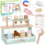 Wooden Ice Cream Stand WOOPIE GREEN – ice cream play set, 16 pieces