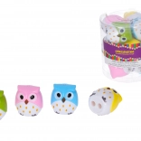 Two-hole pencil sharpener with shavings container – owl