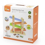 Viga wooden double racing track for toy cars