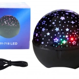 Stjerneprojektor Natlys Højttaler 2-i-1 sort