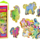 Colorful wooden unicorn magnets
