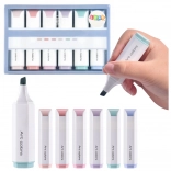 Set mini markeerstiften in pastelkleuren 6 stuks