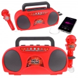 Portable kids' karaoke with microphone, red