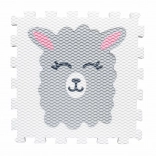 Foam puzzle play mat with llama motif – white
