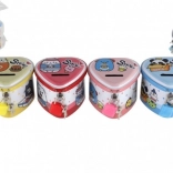 Tin heart-shaped piggy bank with lock, 8 × 7 cm, assorted colors
