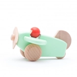 Bajo mint green wooden airplane with pilot