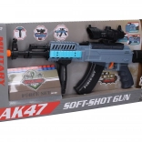 Machine gun with 12 foam darts and effects 62 cm