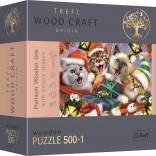 Wooden Puzzle Christmas Cats 501 Pieces