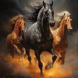 Diamond Mosaic – Three Galloping Horses