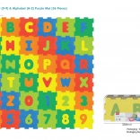 Puzzle de sol en mousse 36 pièces avec chiffres et lettres en EVA pour enfants 10 mois+