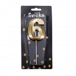 Partykaars cijfer 6 Goud