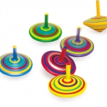 Wooden Spinning Top Set 6 pcs