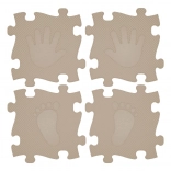 Orthopedic Puzzle Mat for Children - Hands and Feet 16 pcs - Beige