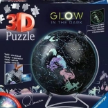 Glow-in-the-dark starry sky puzzle globe, 180 pieces