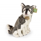 Rappa plush wolf with pup, eco-friendly, 27 cm